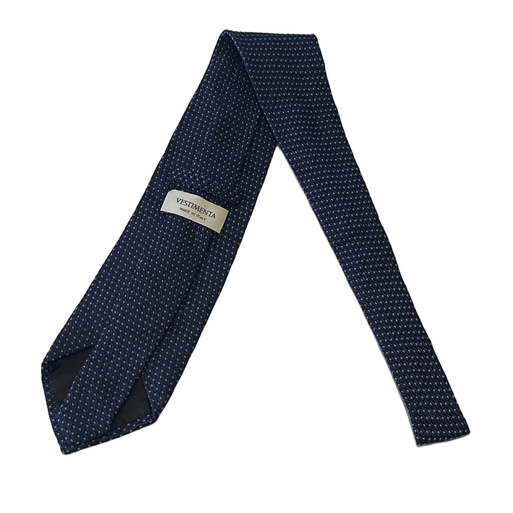 Vestimenta Elegant Navy Patterned Men's Tie - Picture 2 of 2